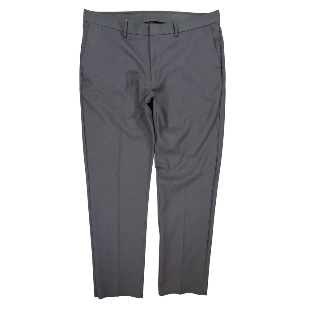 Kenneth Cole Performance Pant Mens 38x32 Black Recycled Polyester Slim Fit Dress